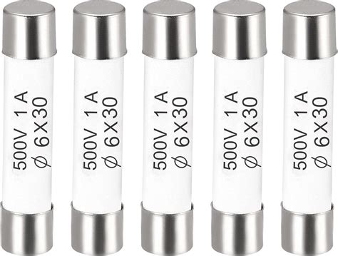 Uxcell Ceramic Cartridge Fuses 1A 500V 6x30mm Ceramic Fuses Fast Blow