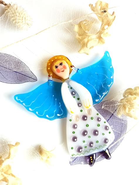 Glass Angel Christmas Tree Ornaments Wall Decor Rustic Etsy