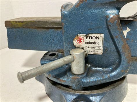 Vintage Eron Machine Bench Vise E 105 No 75 Swivel Base 3 Jaws Tool