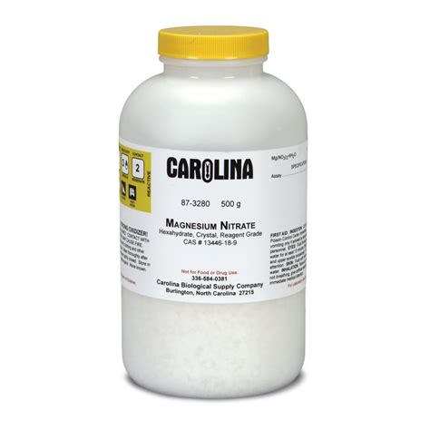 Magnesium Nitrate Hexahydrate Reagent Grade 500 G Carolina