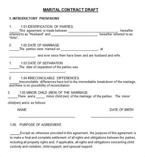 Free 14 Sample Marriage Contract Templates In Pdf Ms Word Pages