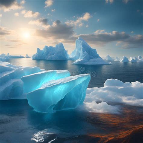 Large Icebergs Ai Generatet Stock Image Image Of Salt Aigeneratet