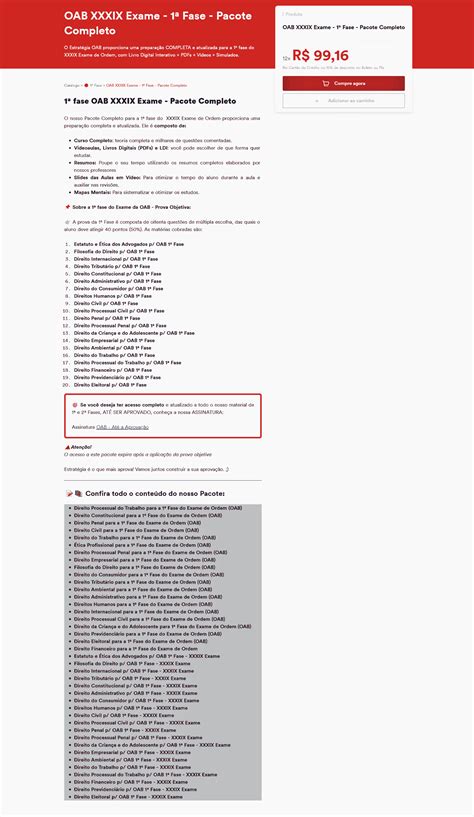 Rateio Oab Xxxix Exame 39° Exame 1ª Fase Pacote Completo EstratÉgia