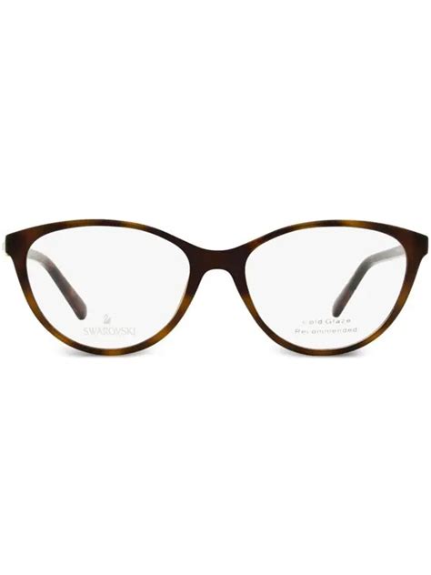 Buy Swarovski 5415 Tortoiseshell Oval Frame Glasses Brown At 64 Off Editorialist