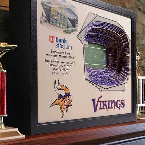 Minnesota Vikings | 3D Stadium View | US Bank Stadium | Wall Art | Woo ...