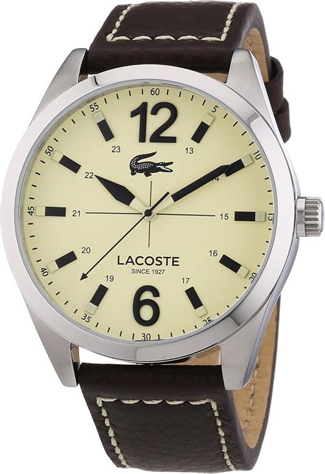 Lacoste 2010696 Reloj para hombre correa de piel color marrón