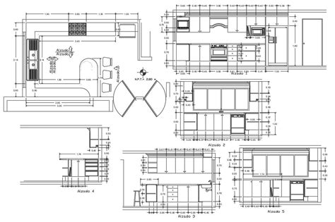 Modular Kitchen AutoCAD Drawing Cadbull