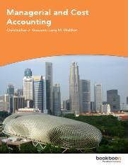 Managerial And Cost Accounting Pdf Larry M Walther Christopher J