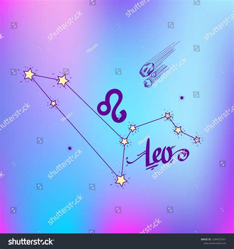 Leo Constellation Schematic Representation Signs Zodiac Stock Vector