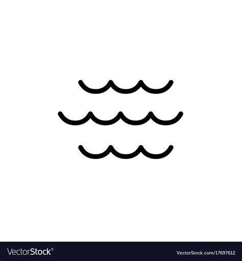 Wave icon thin line black Royalty Free Vector Image