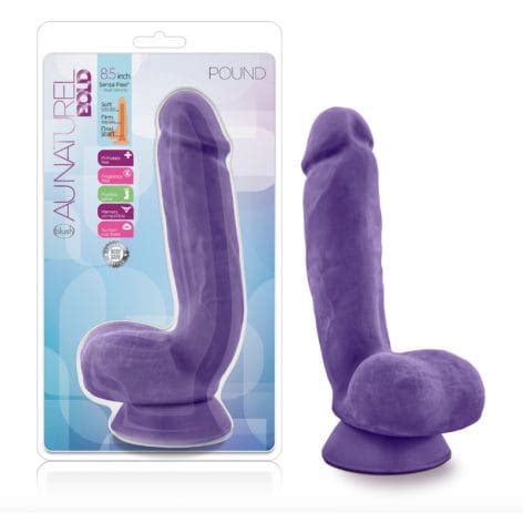 Bold Pound Dildo Au Naturel In W Balls Purple Blush Satisfaction