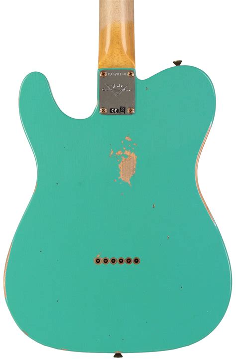 Fender Custom Shop 1964 Telecaster Relic Guitar Aged Sea Foam Green Humbucker Music