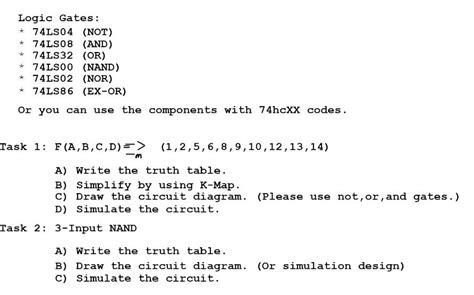 Solved Logic Gates: * 74LS04 (NOT) * 74LS08 (AND) * 74LS32 | Chegg.com