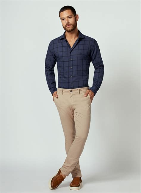 Camisa Slim Melange Dudalina Masculina Camisa Slim Melange