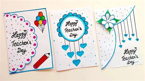 Easy Beautiful White Paper Handmade Happy Teachers Day Greeting Card