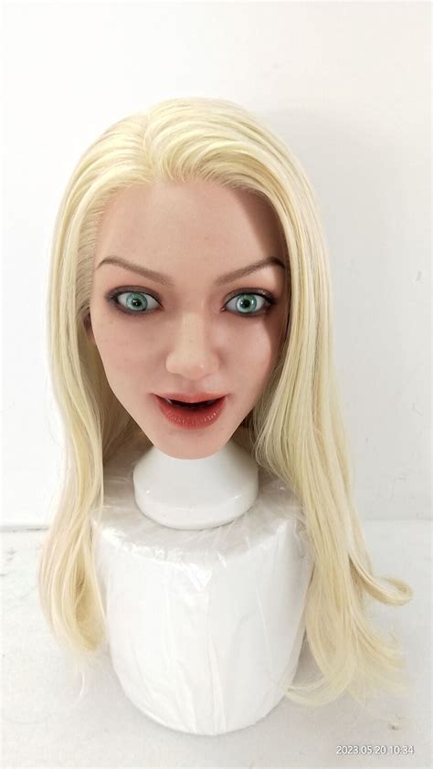 Full Silicone Sex Doll Head Realistic Implanted Hair Mobile Jawbone