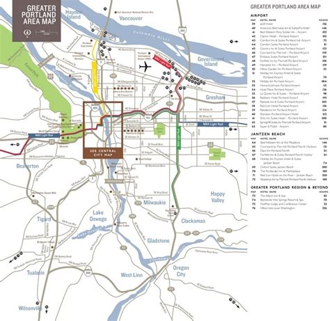 Portland area hotel map - Ontheworldmap.com