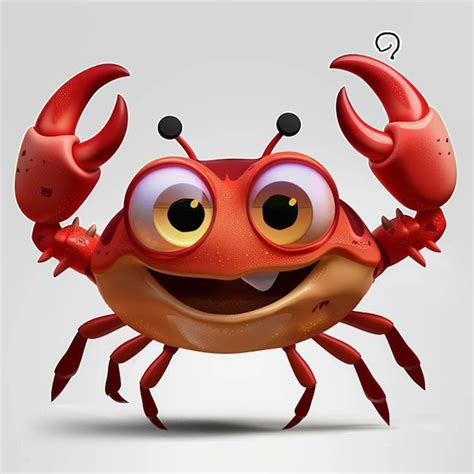 Premium Photo A Cartoon Crab With Big Eyes And A Big Smile Generative Ai