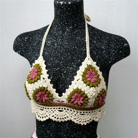 Crochet Top Summer Festival Top Corset Hippie Bustier Knit Sexy Crochet