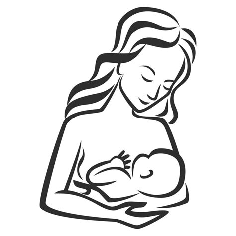 Mother Breastfeeding Her Baby Symbol Vector Art At Vecteezy