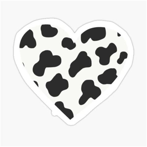 Y2k Cow Print Heart Sticker Sticker For Sale By Playbunni Redbubble