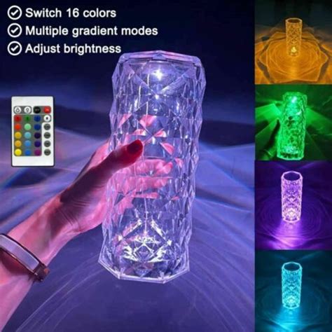 Crystal Diamond Table Lamp Usb Charging Touch Control Decorative Table