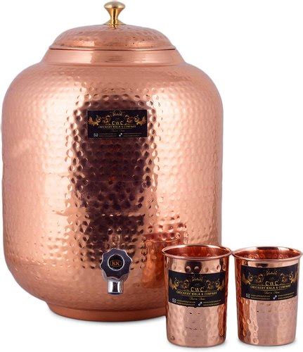 Crockery Wala And Company Jointless Pure Copper Water Dispensermatka 12 L And 2 Glass At Rs