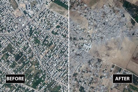 Satellite images show how neighbourhoods in Gaza have been wiped out by ...