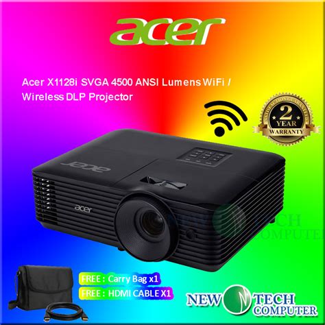 Acer X1128i SVGA 4500 ANSI Lumens WiFi / Wireless DLP Projector | High ...