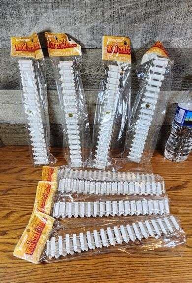 8 bags of white wood picket fencing. Good for doll house or Christmas ...