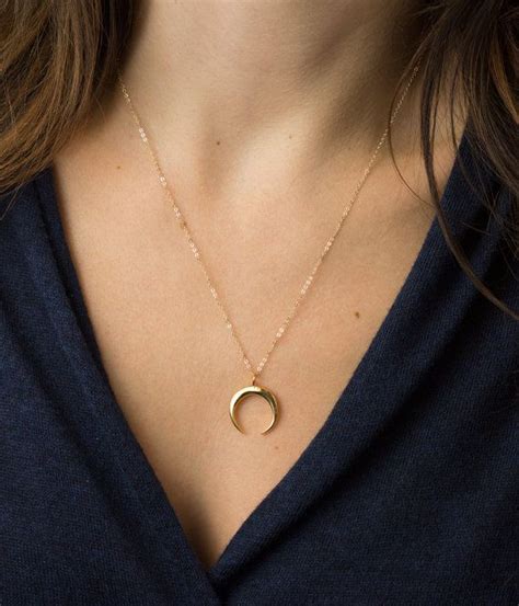 Upside Down Moon Necklace The Crescent Necklace In Gold Etsy