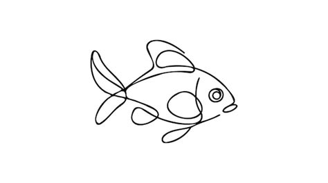 Premium Vector Fish In Continuous Line Art Drawing Style Minimalist