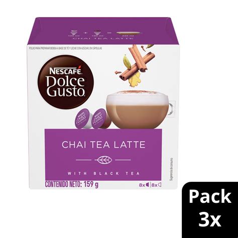 Ripley CAFÉ NESCAFÉ DOLCE GUSTO CHAI TEA LATTE 16 CÁPSULAS X3 CAJAS