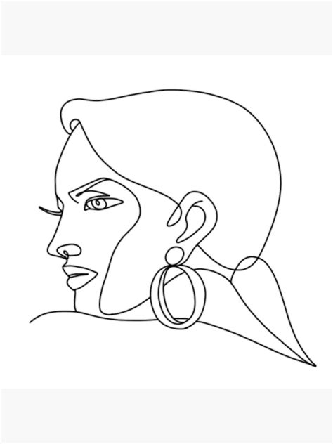 Aesthetic Female Line Art Illustration Art Print By Vaishnaviart91