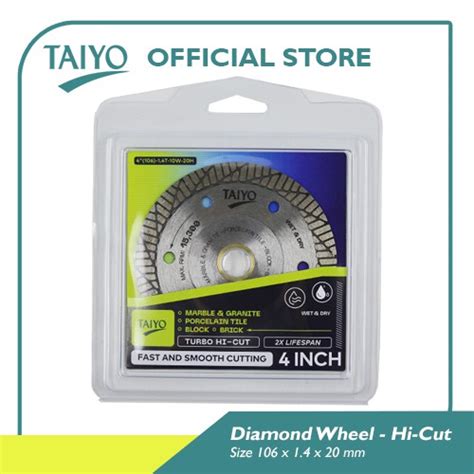 Jual Taiyo Diamond Wheel Turbo HI Cut For Marble Granite 105mm Mata