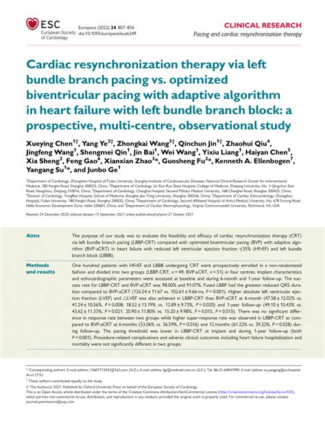 Pdf Cardiac Resynchronization Therapy Via Left Bundle Branch Pacing