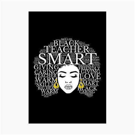 Black Woman Teacher Afro Line Art Typography Designed By Aryan