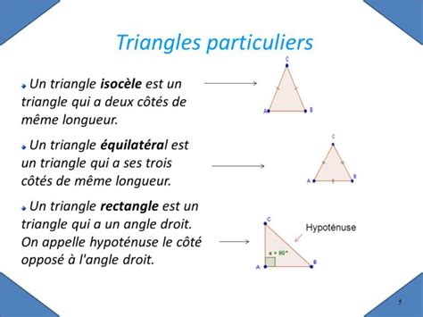 Triangle cours de maths en 5ème à imprimer en PDF