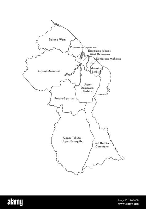 Vector Isolated Illustration Of Simplified Administrative Map Of Guyana