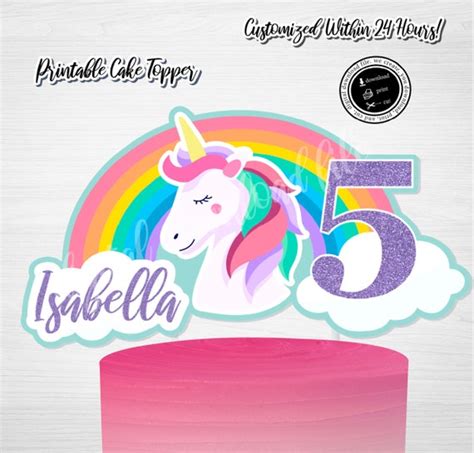 Rainbow Template Free Free Printable Unicorn Cake Topper Jhayrshow