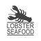 Lobster Seafood Vintage Icon Lobster Label Logo Print Sticker For