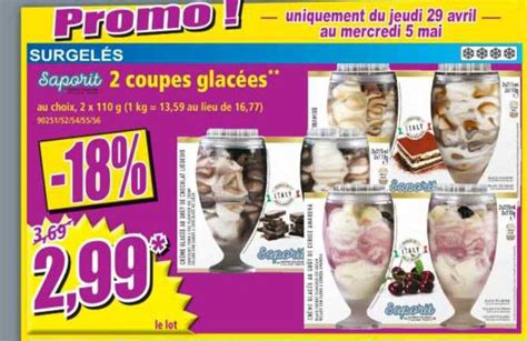 Promo 2 Coupes Glacées Saporit chez Norma iCatalogue fr