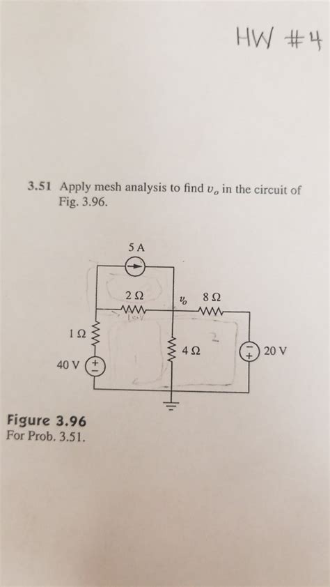 Solved HW 4 3 51 Apply Mesh Analysis To Find Vo In The Chegg