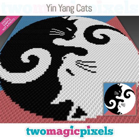 Yin Yang Cats Graph For Crochet C2c Mini C2c Sc Hdc Dc Etsy C2c