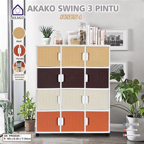 Jual Lemari Plastik Akako Swing Pintu Susun Fancy Shopee Indonesia