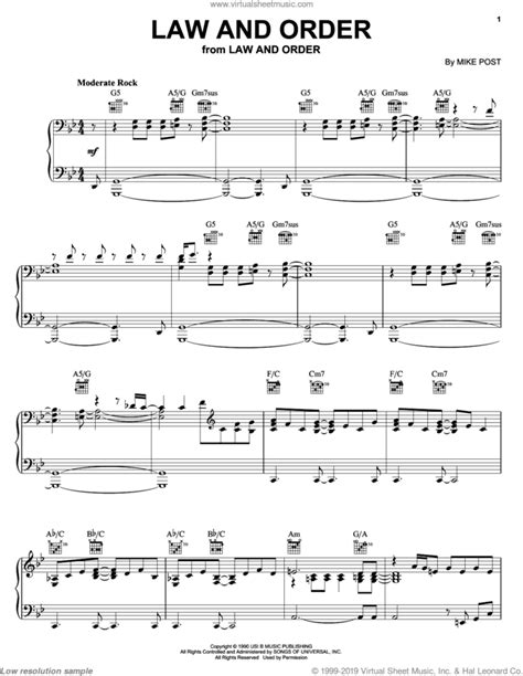 Law And Order Intermediate Sheet Music For Piano Solo Pdf