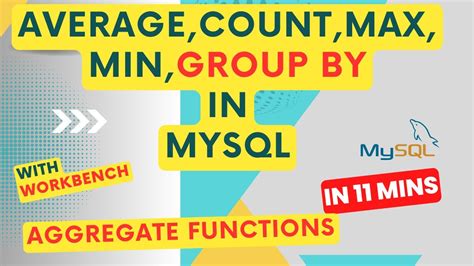 Aggregate Functions In MySQL COUNT SUM MIN MAX GROUP BY YouTube