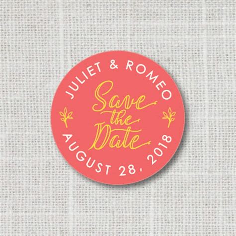 Modern Save The Date Stickers Envelope Seals Personalized Etsy