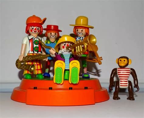 Playmobil Theme Du Cirque Les Clowns Musiciens Singe Podium