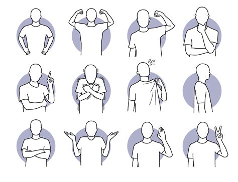 Basic Human Actions And Body Languages Set Vector Art At Vecteezy